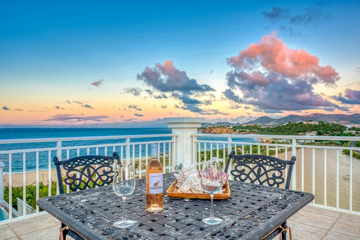 Luxury Pool Villa St Martin - Evening views